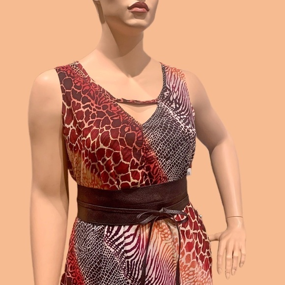 Igigi Nichol Maxi Dress Plus Size 14 Animal Print V-Neck Sleeveless Bra-Friendly - Picture 9 of 15